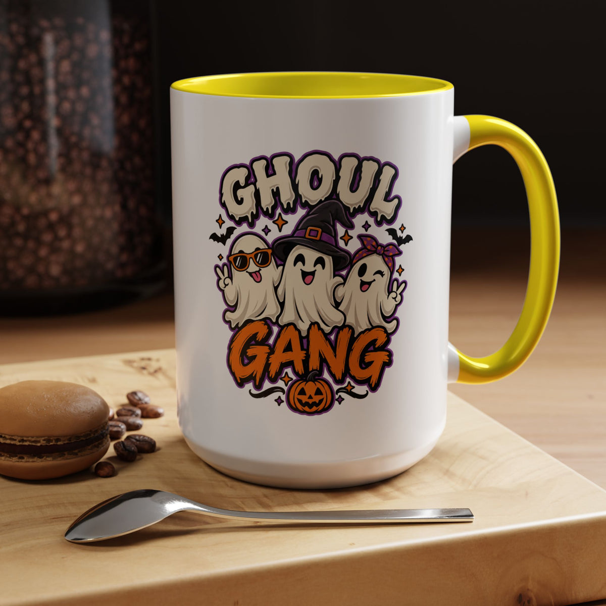 Ghoul Gang Coffee Mug — Cute Halloween Ghosts Accent Mug (11/15oz)