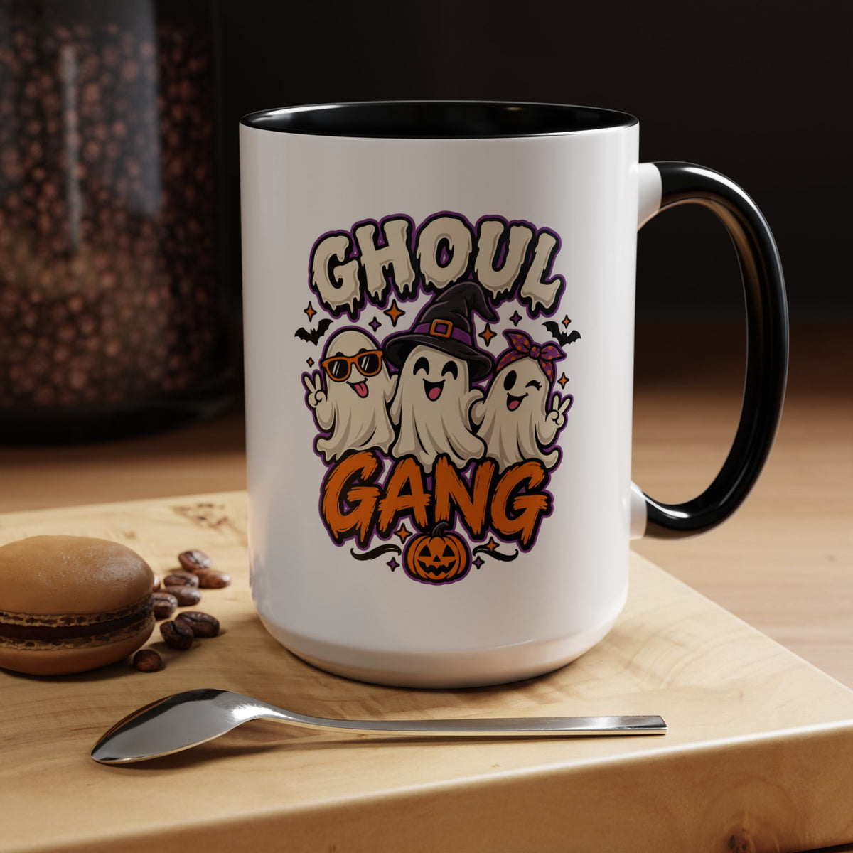 Ghoul Gang Coffee Mug — Cute Halloween Ghosts Accent Mug (11/15oz)