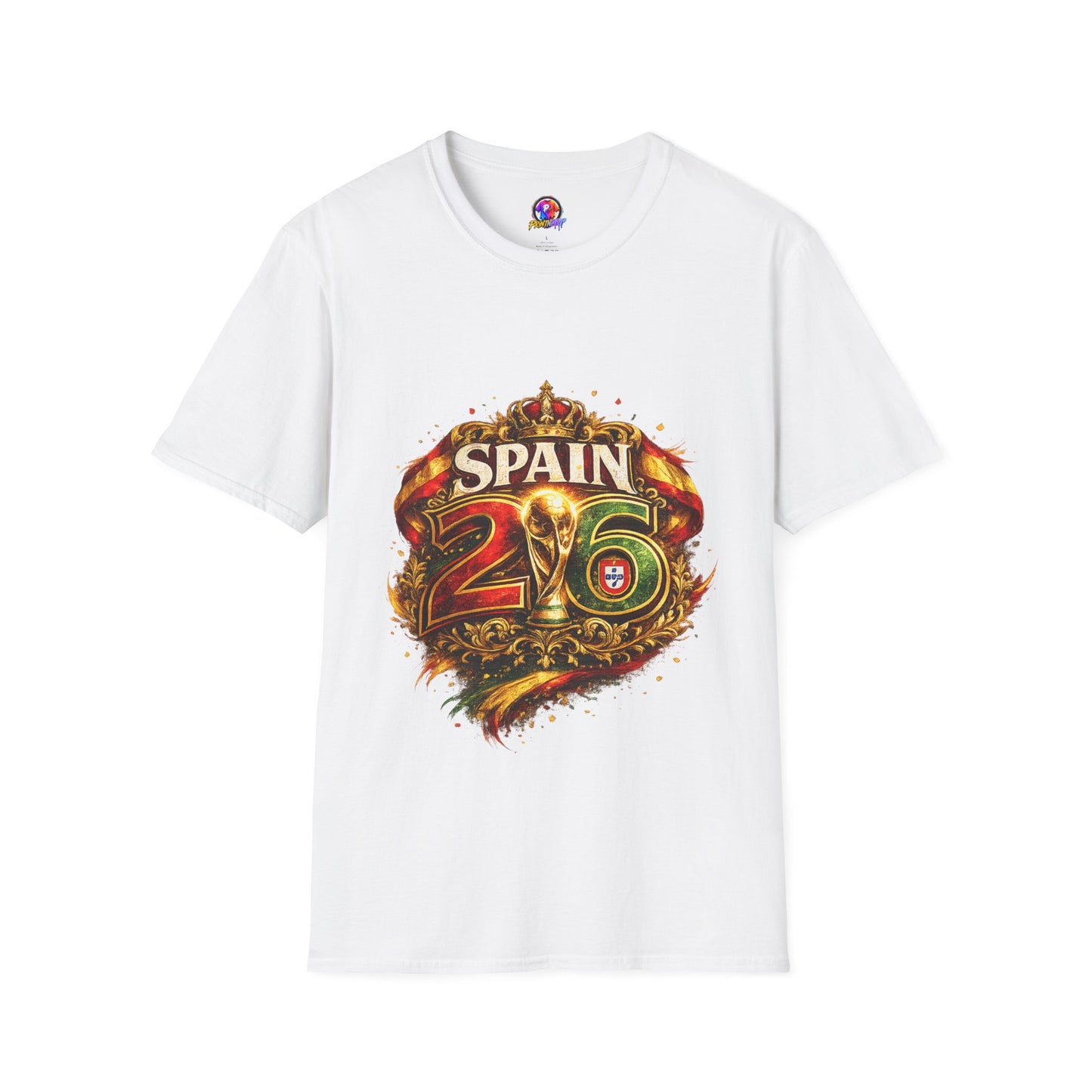 Spain 26 Graphic T-Shirt — Vintage Crowned Soccer Fan Tee