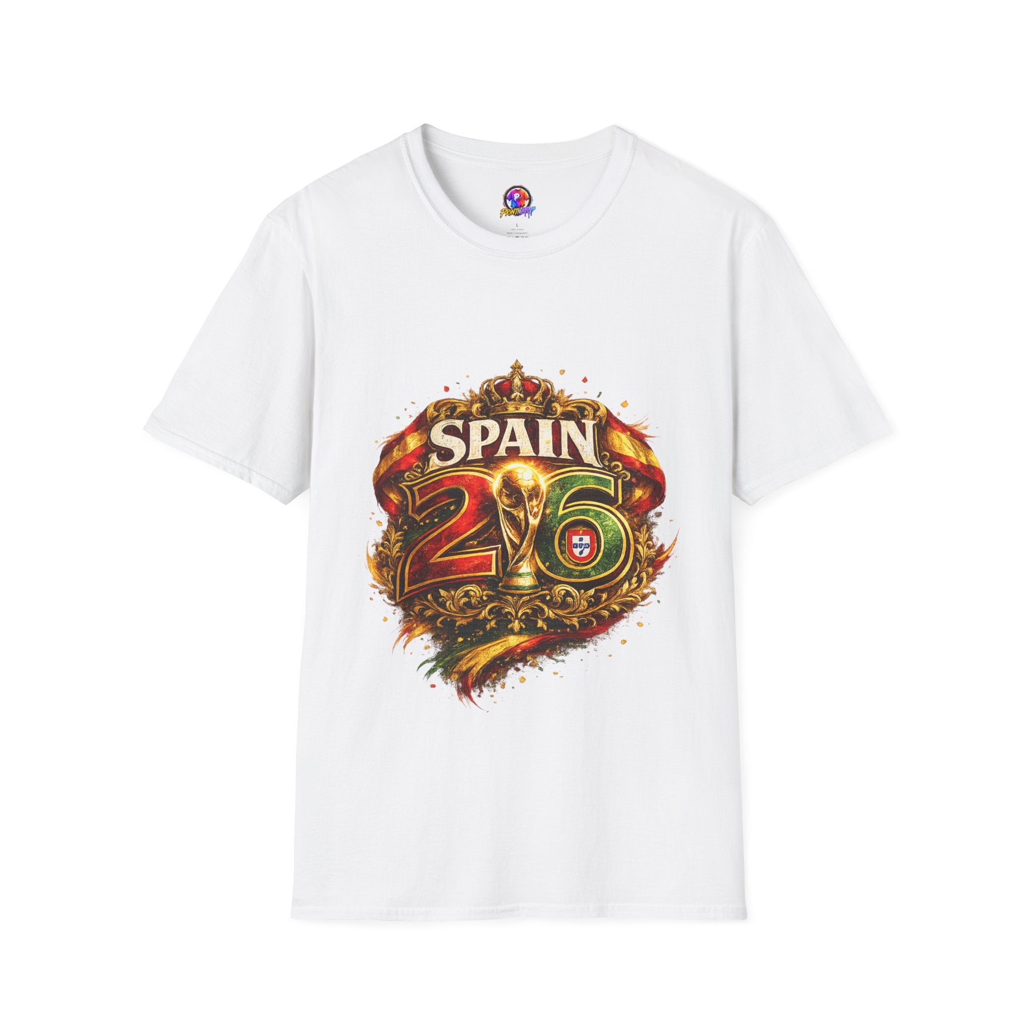 Spain 26 Graphic T-Shirt — Vintage Crowned Soccer Fan Tee