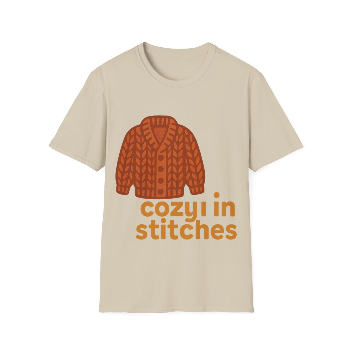 "Cozy In Stitches" Autumn Sweater Tee | Cute Knitting Crochet T-Shirt - Trending Now - September 2026