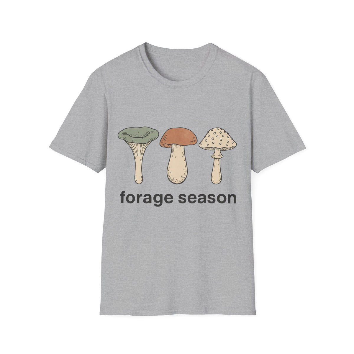 Mushroom Trio T-Shirt — Cute Minimal Fungi Graphic Tee - Trending Now - September 2026
