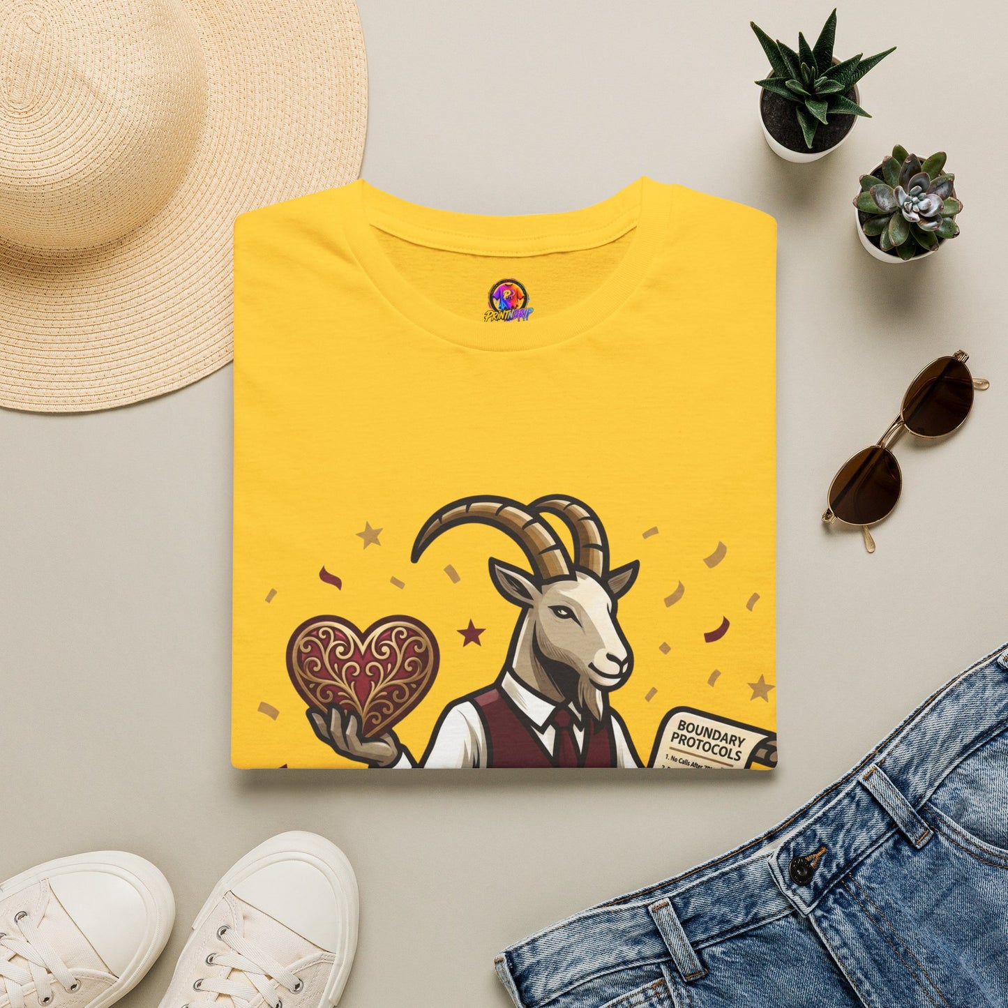 Capricorn T-Shirt — "Setting Boundaries is My Love Language" Zodiac Goat Tee