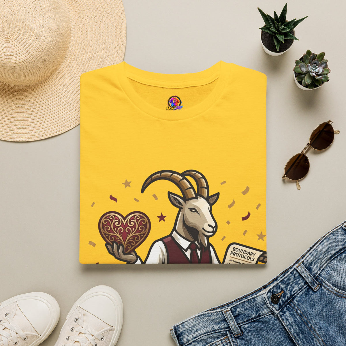Capricorn T-Shirt — "Setting Boundaries is My Love Language" Zodiac Goat Tee