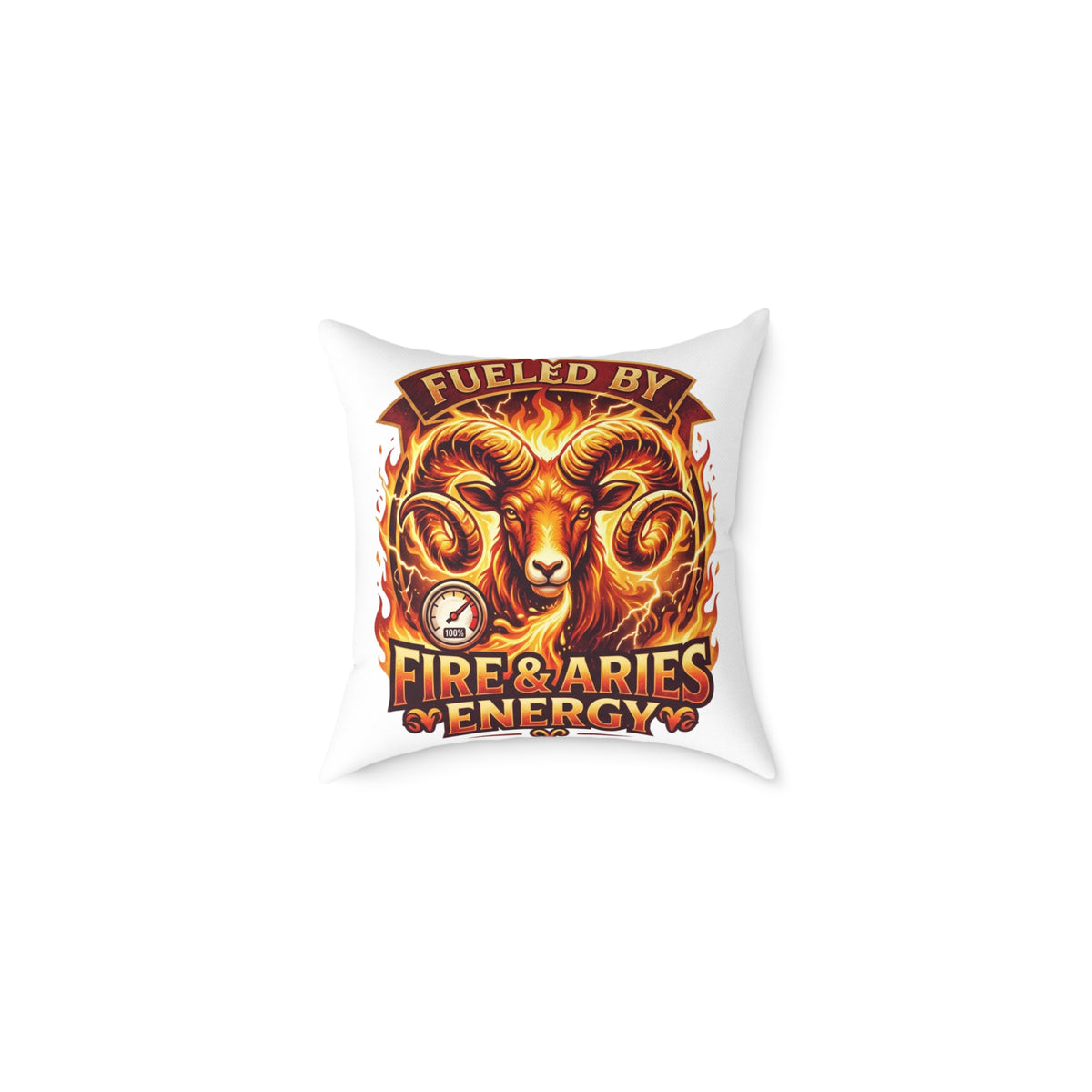 Zodiac Aries Pillow Fueled By Fire And Aries Energy Square Poly Canvas Pillow