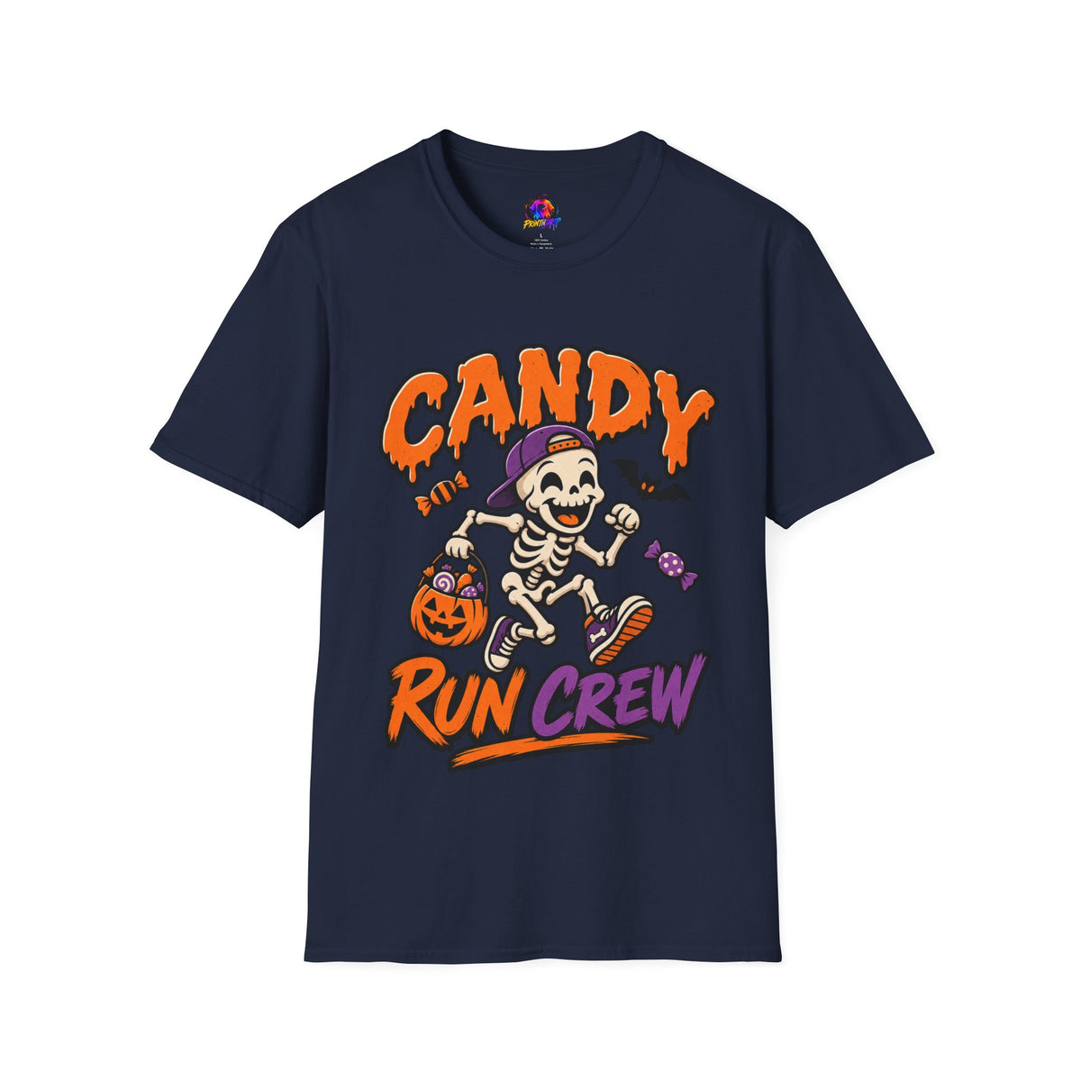 Candy Run Crew T-Shirt — Halloween Skeleton Trick-or-Treat Tee