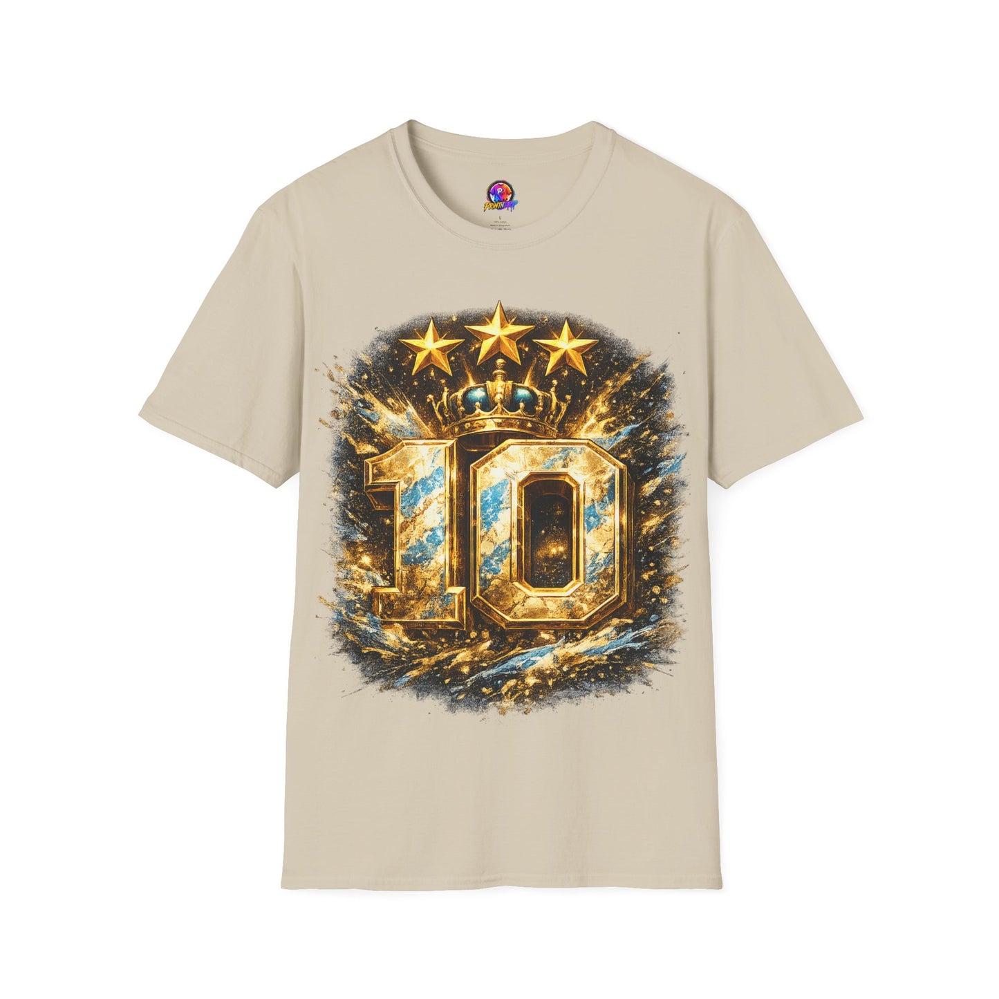 Argentina, MESSI #10 T-Shirt — Gold Crown '10' Victory Graphic Tee