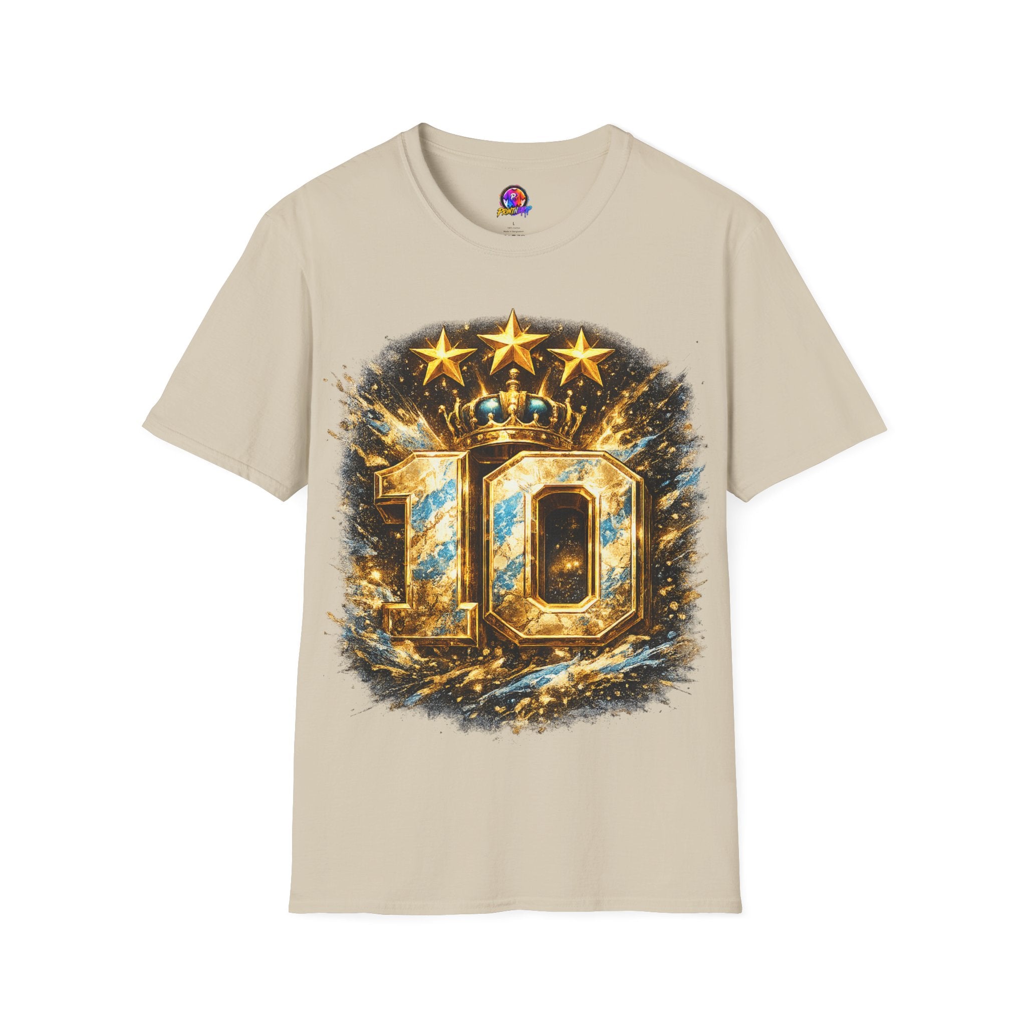 Argentina, MESSI #10 T-Shirt — Gold Crown '10' Victory Graphic Tee