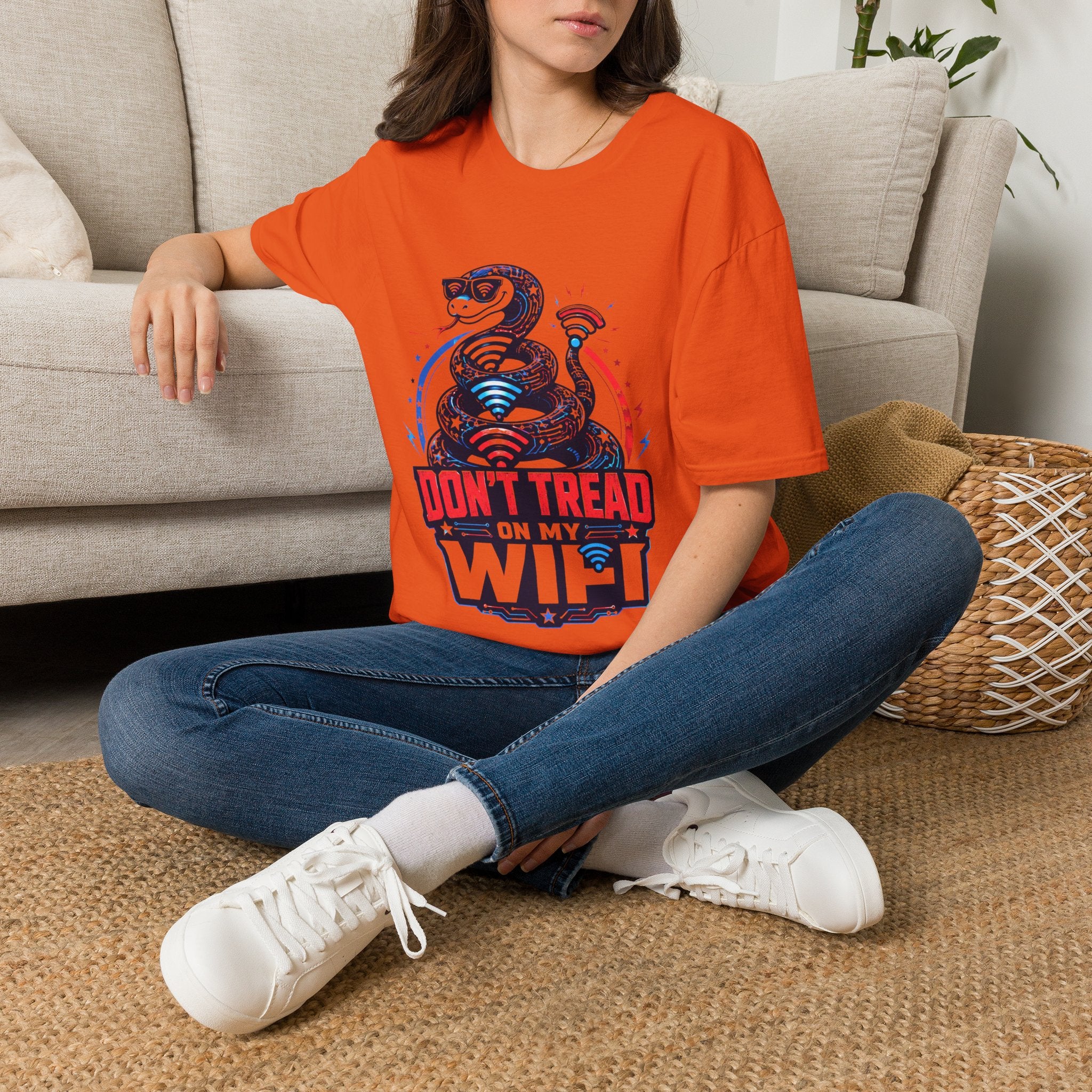 Don’t Tread on My WiFi T-Shirt — Patriotic Gadsden Snake WiFi Tee