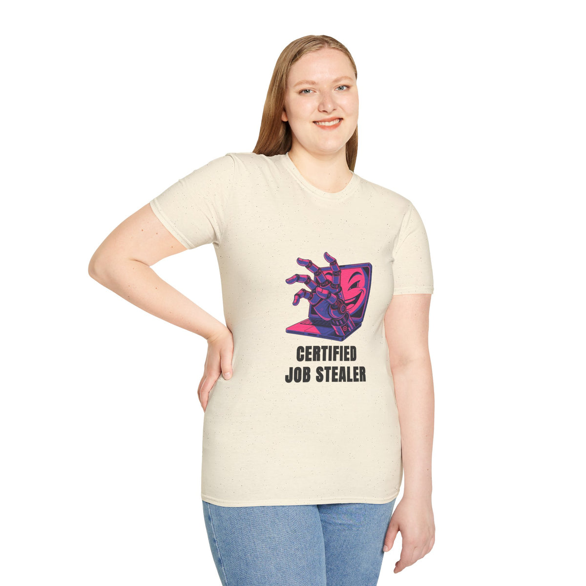 Certified Job Stealer T-Shirt — Retro Cyber Hand Graphic Tee - Trending Now - August 2026