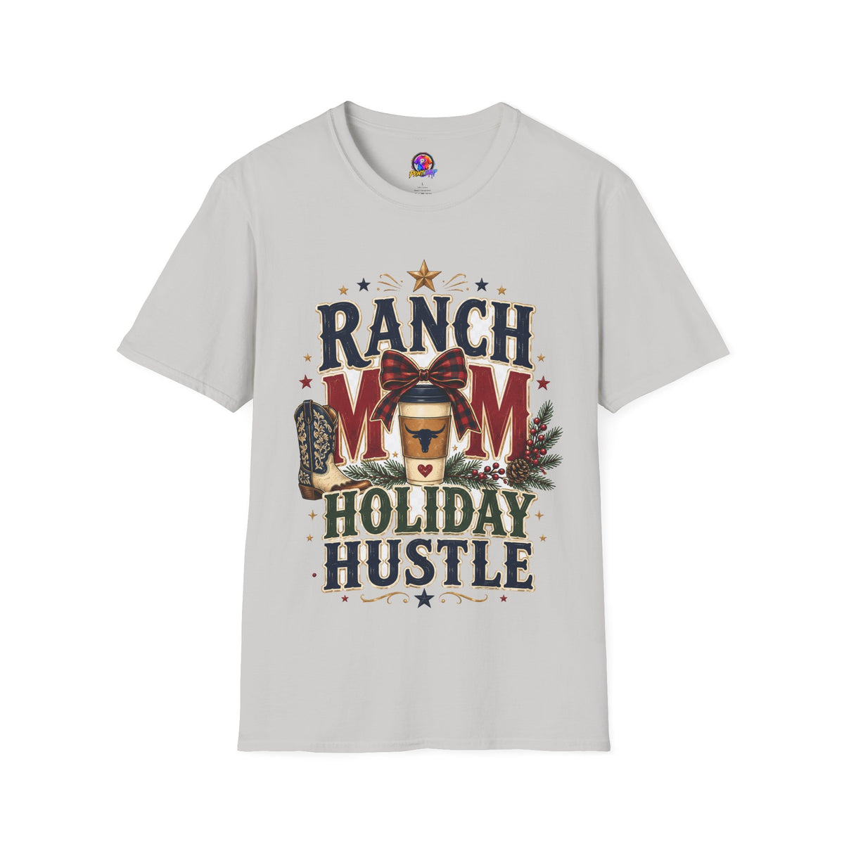 Ranch Mom Holiday Hustle T-Shirt — Festive Western Mom Tee