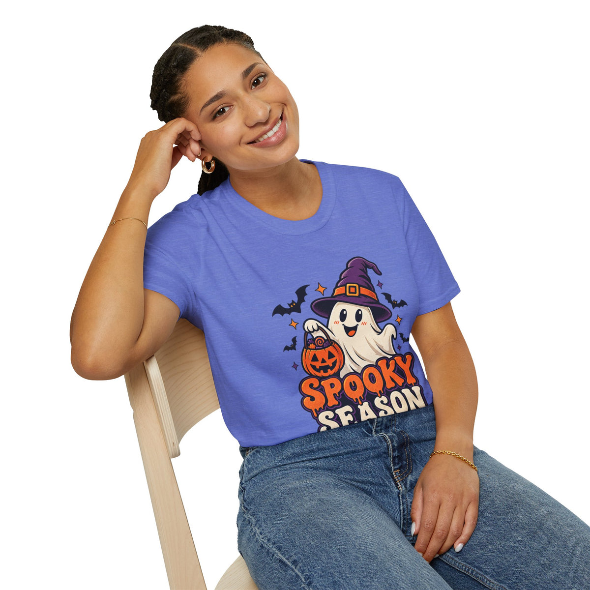 Spooky Season T-Shirt — Cute Ghost Halloween Tee ("Spooky Season Social Club")