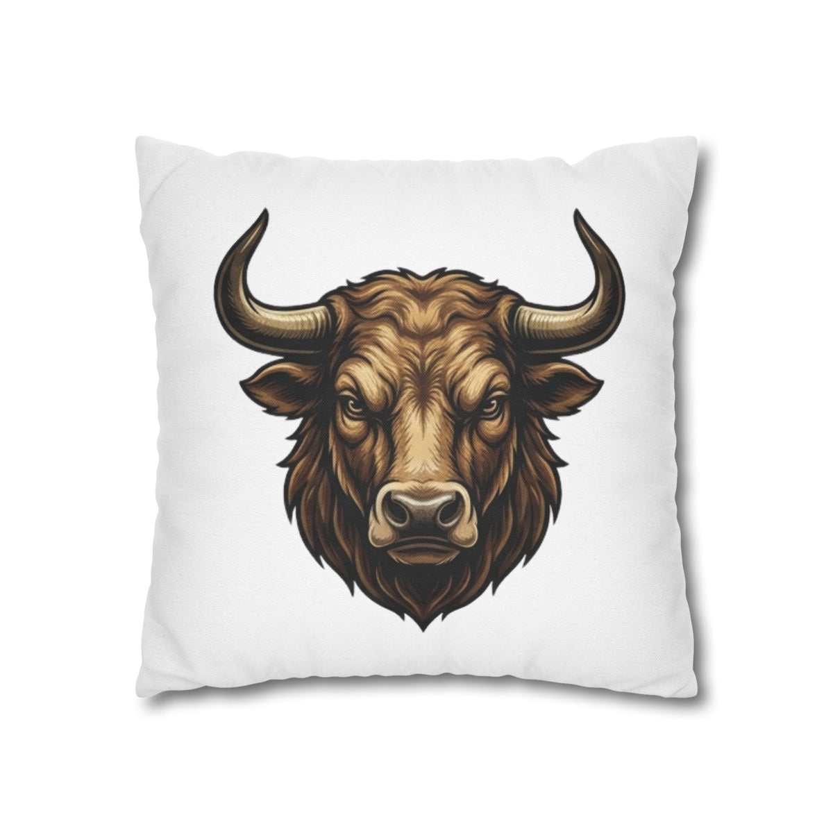 Taurus Bull Head Decorative Pillowcase — Rustic Farmhouse Toss Pillow Cover
