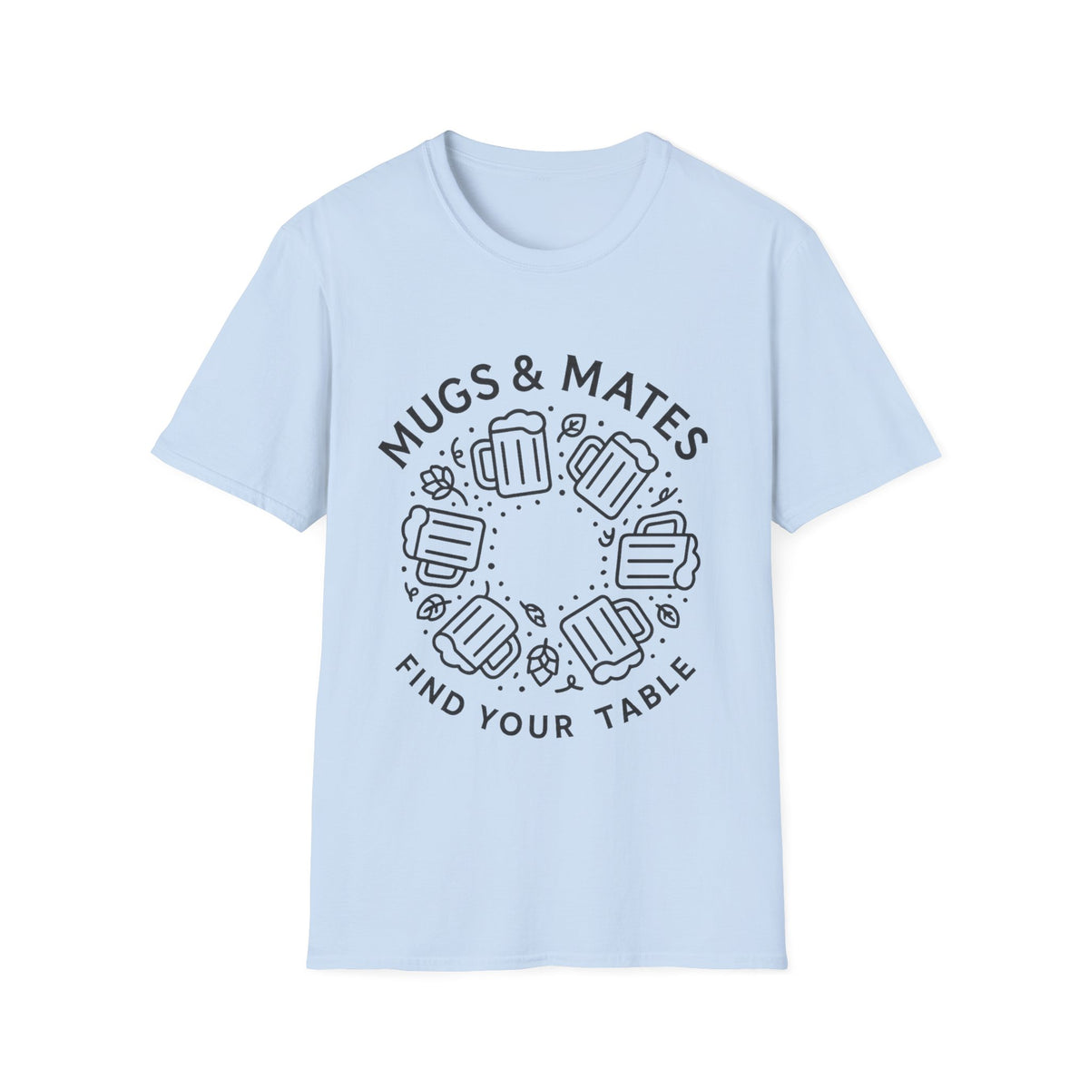 Mugs And Mates Minimalist Coffee Wreath T-Shirt, Cute Cafe Friendship Graphic Tee - Trending Now - September 2026