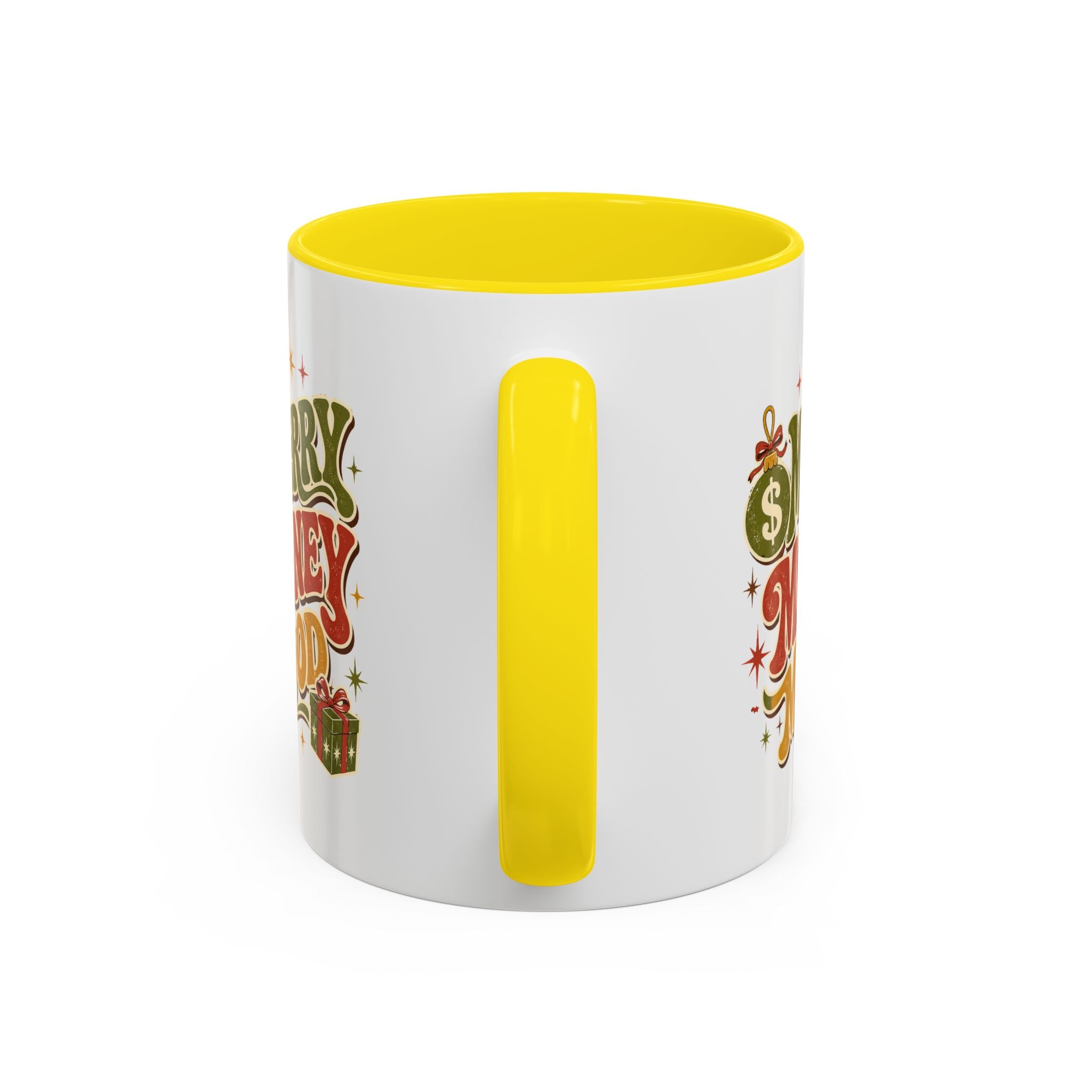 Modern Day Christmas Merry Money Mood Coffee Mug – Holiday Retro Gift Mug