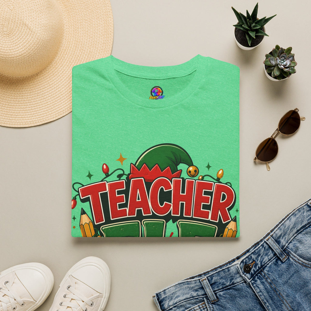 Teacher Elf Mode T-Shirt — Funny Christmas Teacher Holiday Tee