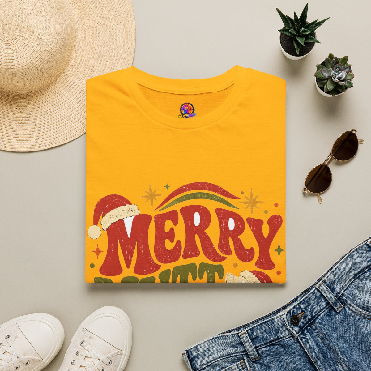 Merry Mutt Club T-Shirt — Retro Christmas Dog Lover Tee