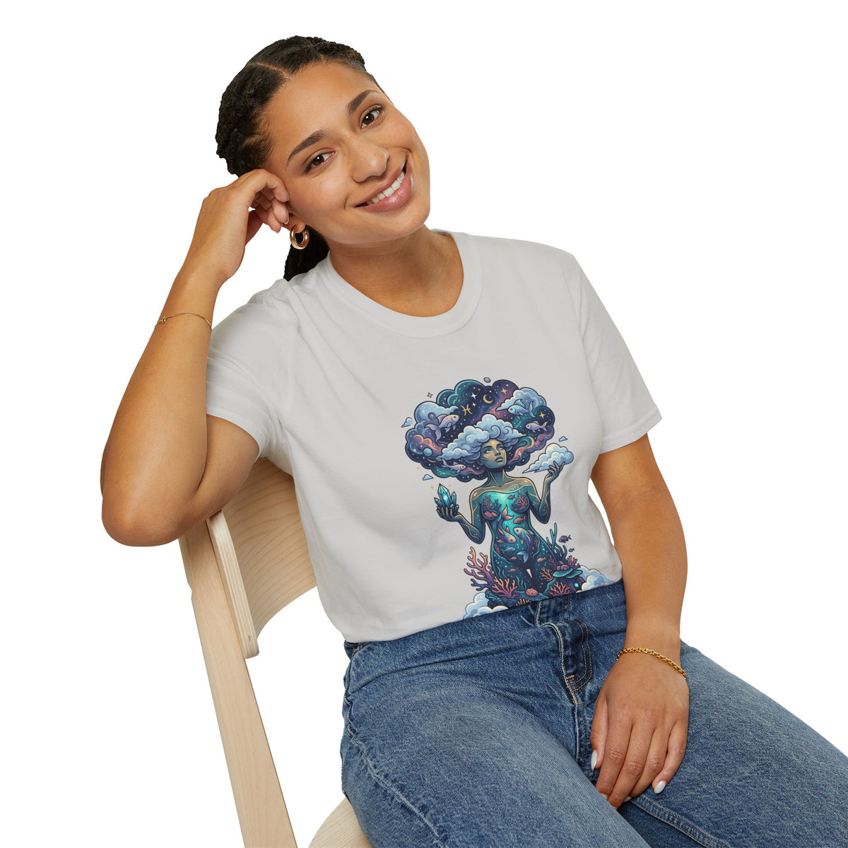 Dreamscape Goddess T-Shirt — 'Head in the Clouds' Surreal Art Tee