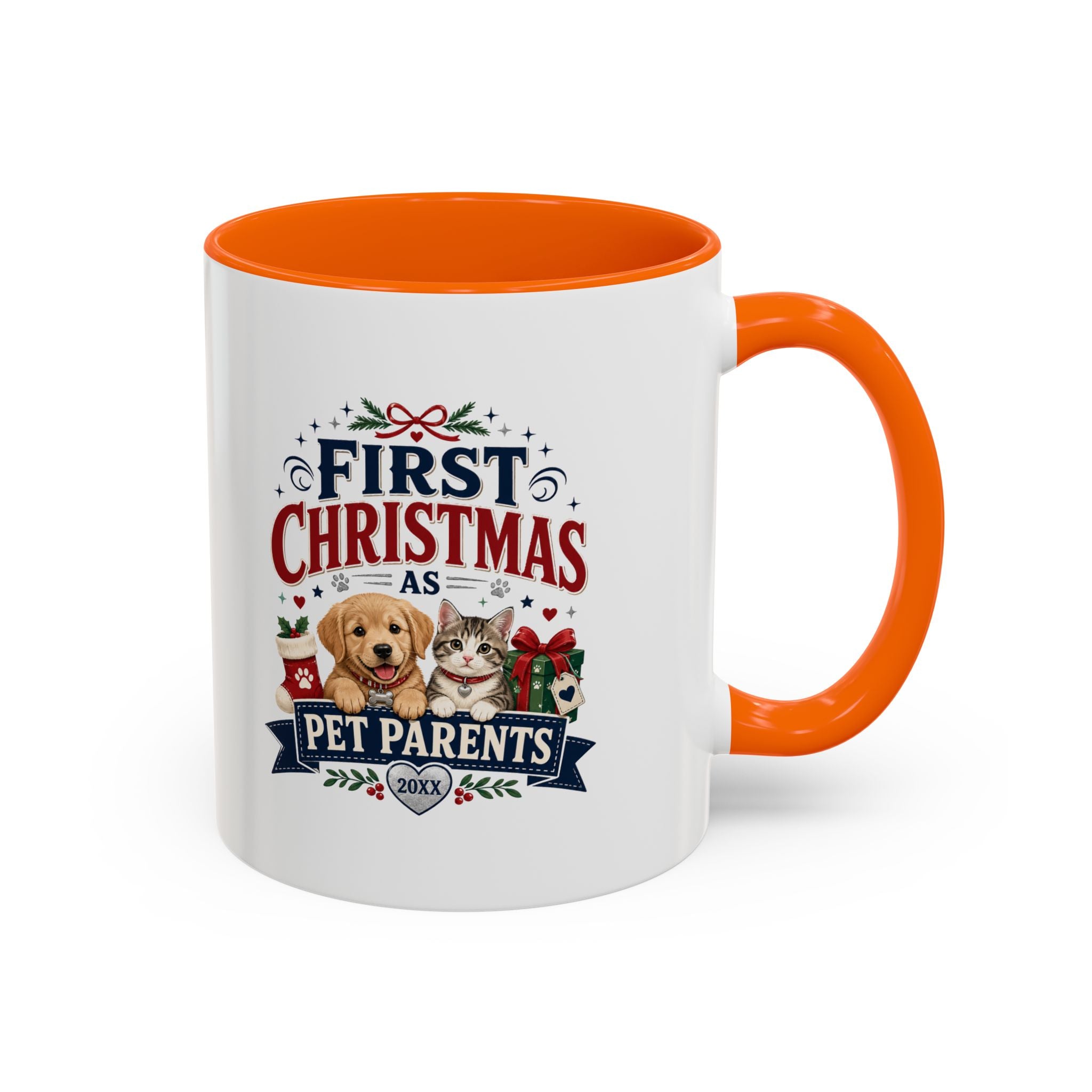 Christmas First Christmas as Pet Parents Coffee Mug — Cute Dog & Cat Holiday Gift