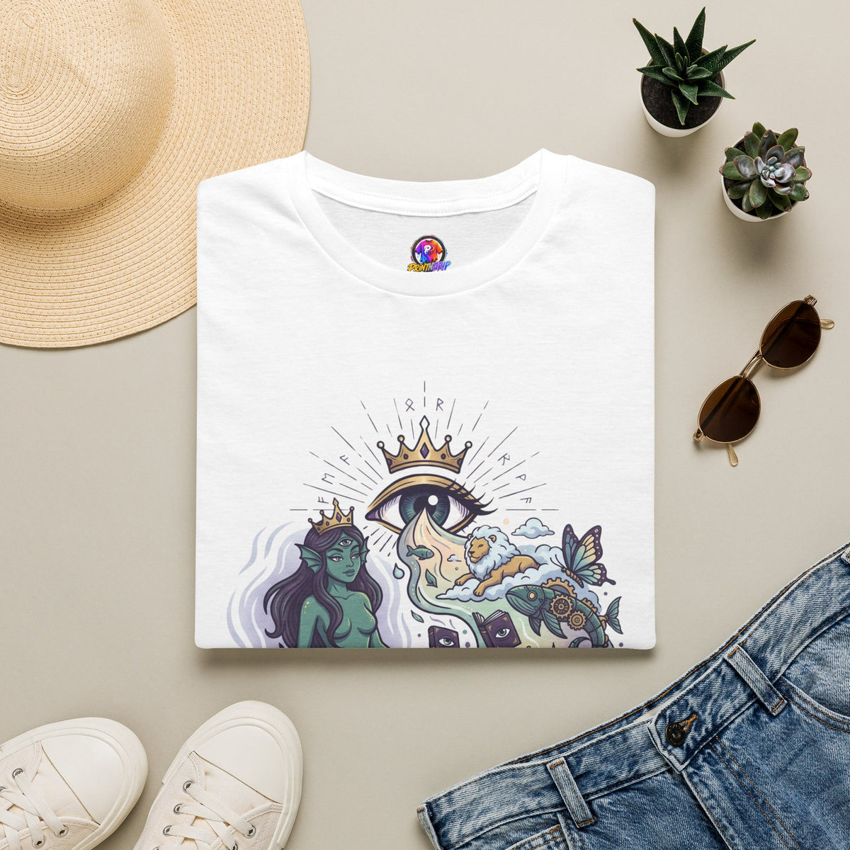 Pisces Zodiac Mystical Mermaid Art T-Shirt — "Sensitive soul with a wild imagination"