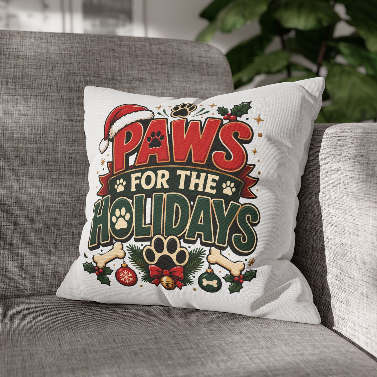 Christmas Paws For The Holidays Pillowcase