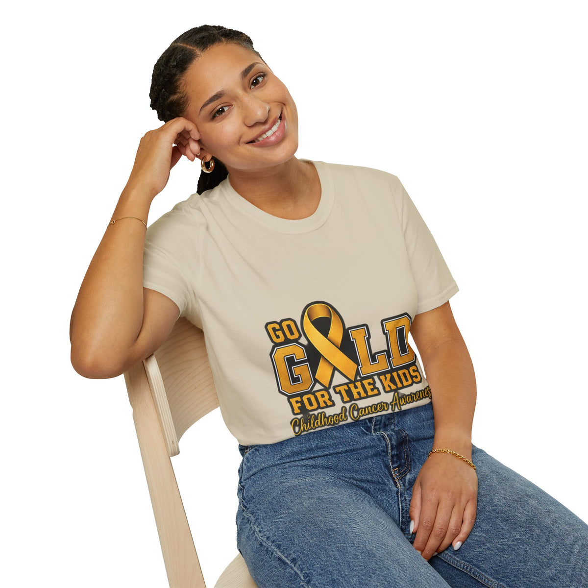 Go Gold For The Kids T-Shirt — Childhood Cancer Awareness Ribbon Tee