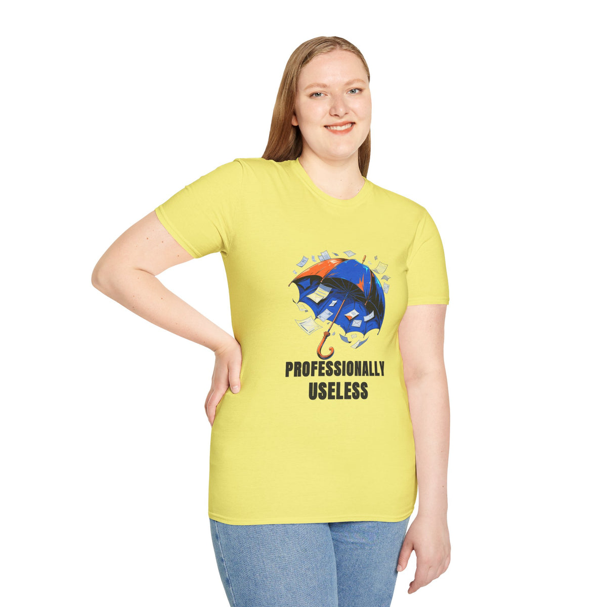 Professionally Useless T-Shirt — Illustrated Umbrella Graphic - Trending Now - August 2026