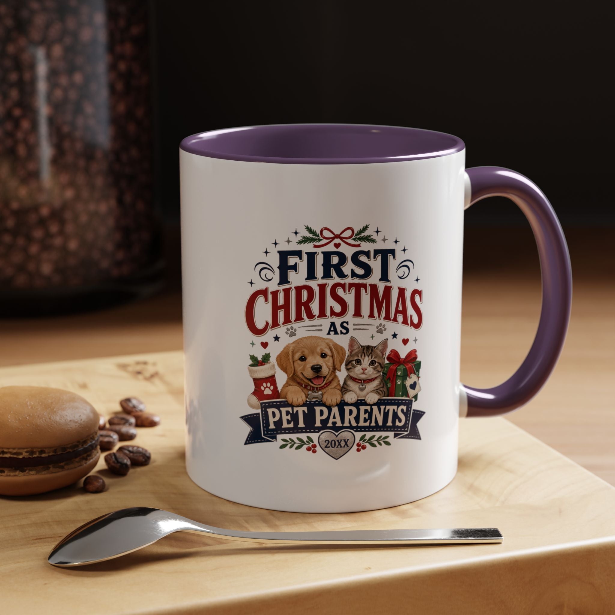 Christmas First Christmas as Pet Parents Coffee Mug — Cute Dog & Cat Holiday Gift