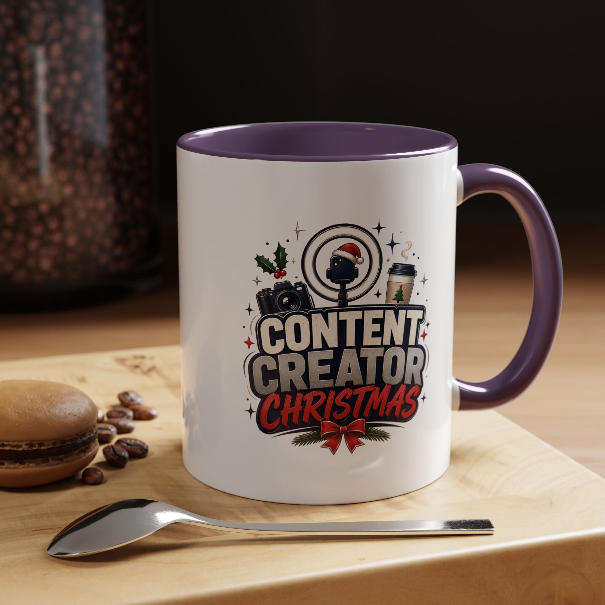 Modern Day Christmas Content Creator Christmas Accent Coffee Mug — Holiday Social Media Gifts (11/15oz)