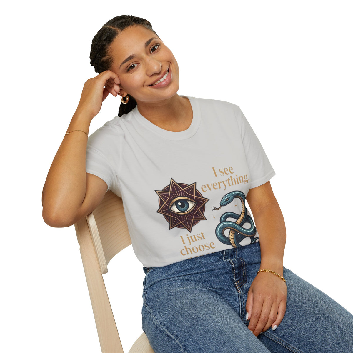 Scorpio “I See Everything” Zodiac T‑Shirt — Astrological Snake & All‑Seeing Eye Design