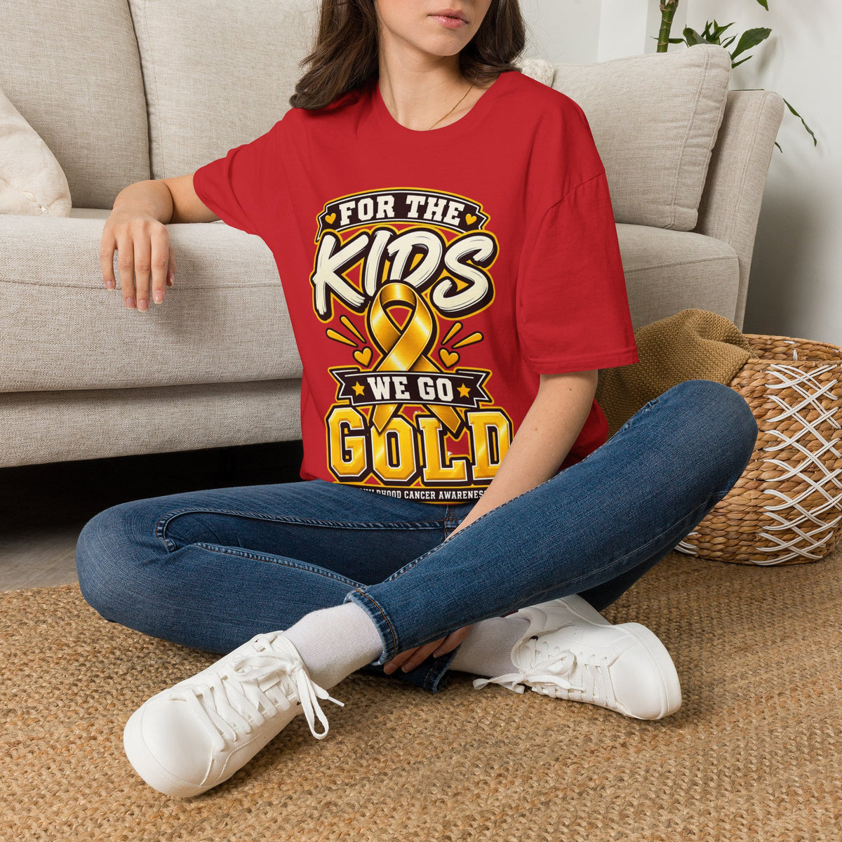Kids Childhood Cancer Awareness T-Shirt — "For the Kids We Go Gold"