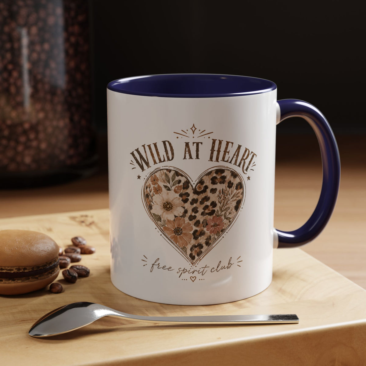 Milo Bailey Dog Dad Mom Wild at Heart Leopard Heart Accent Coffee Mug – Floral Boho