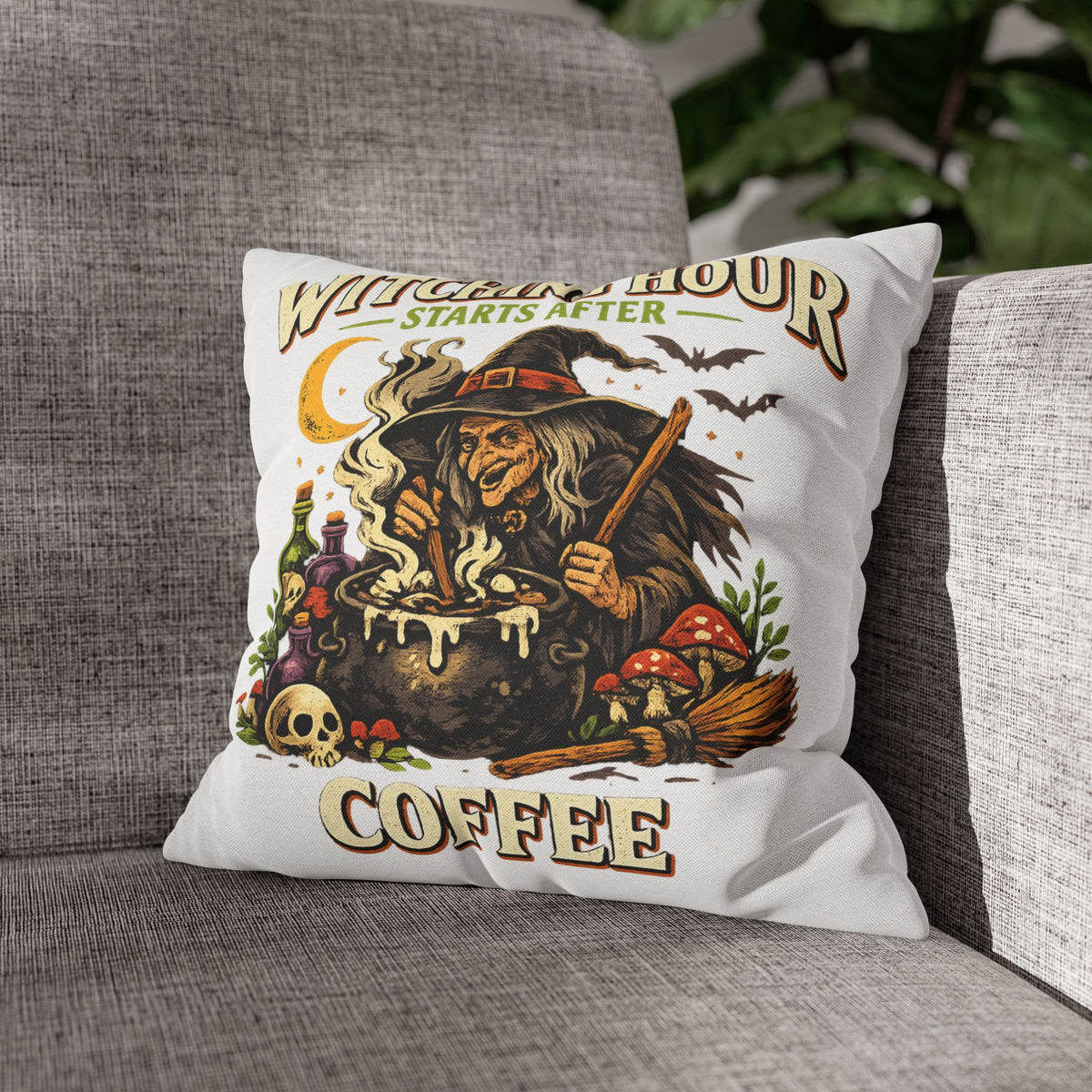 Halloween Witch Coffee Pillowcase