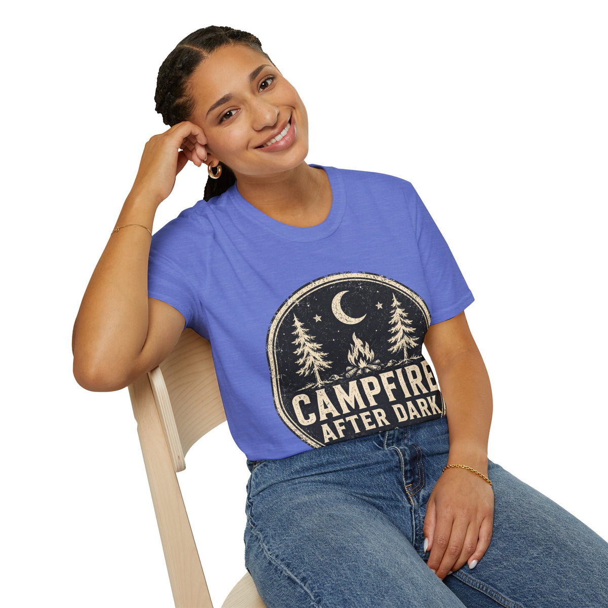 Campfire After Dark Tee — Vintage Wilderness Camping T-Shirt
