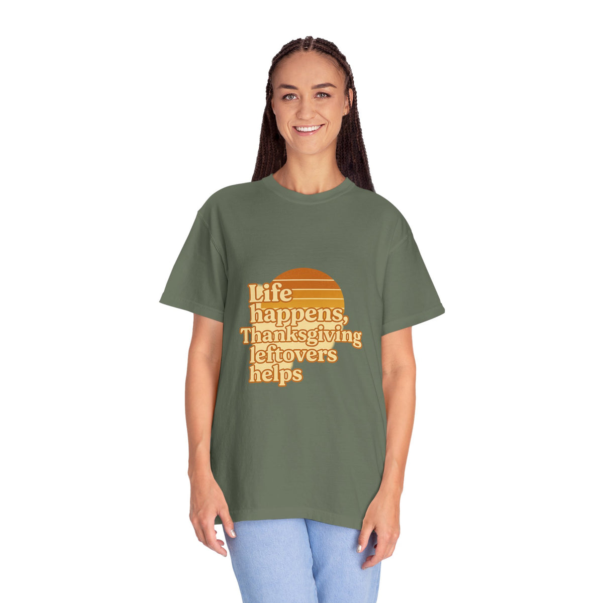 Thanksgiving Leftovers T-Shirt — “Life Happens, Thanksgiving Leftovers Helps” Retro Tee - Trending Now - October 2026