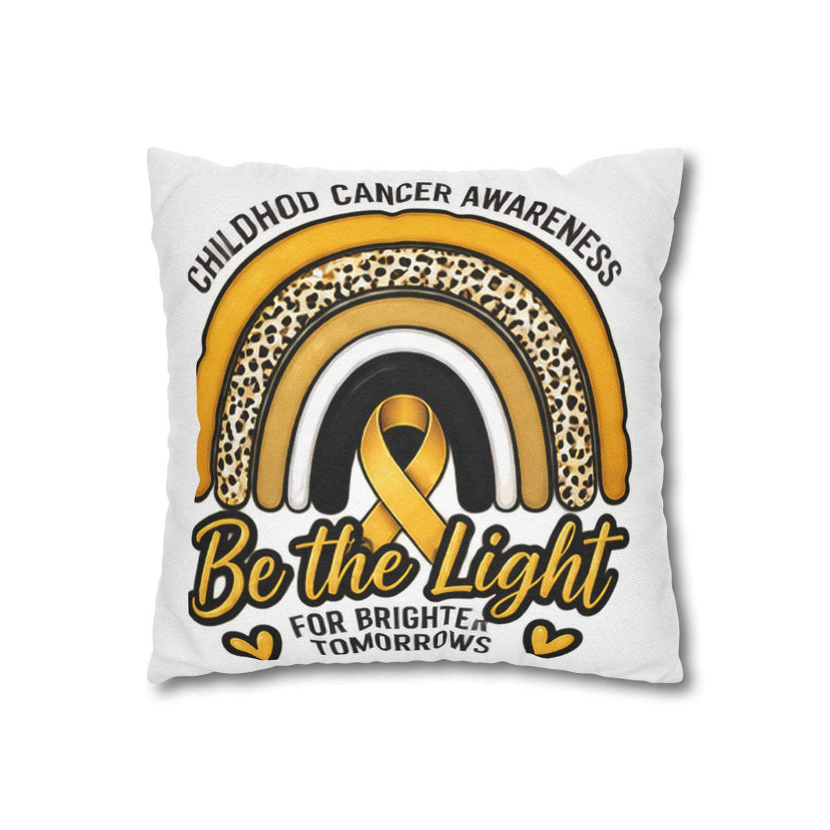 Childhood Cancer Awareness “Be the Light” Square Pillowcase