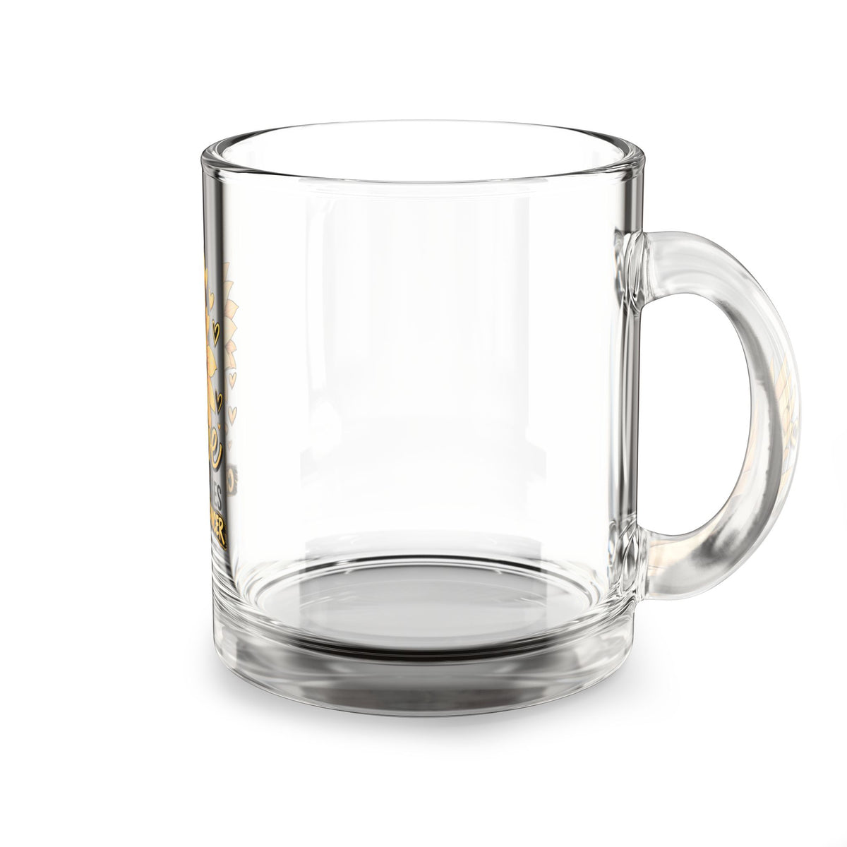 Hope Changes Childhood Cancer Glass Mug – Sunflower & Gold Ribbon Awareness 10oz