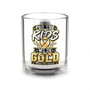 Glass Mug — "For the Kids We Go Gold" Childhood Cancer Awareness 10oz