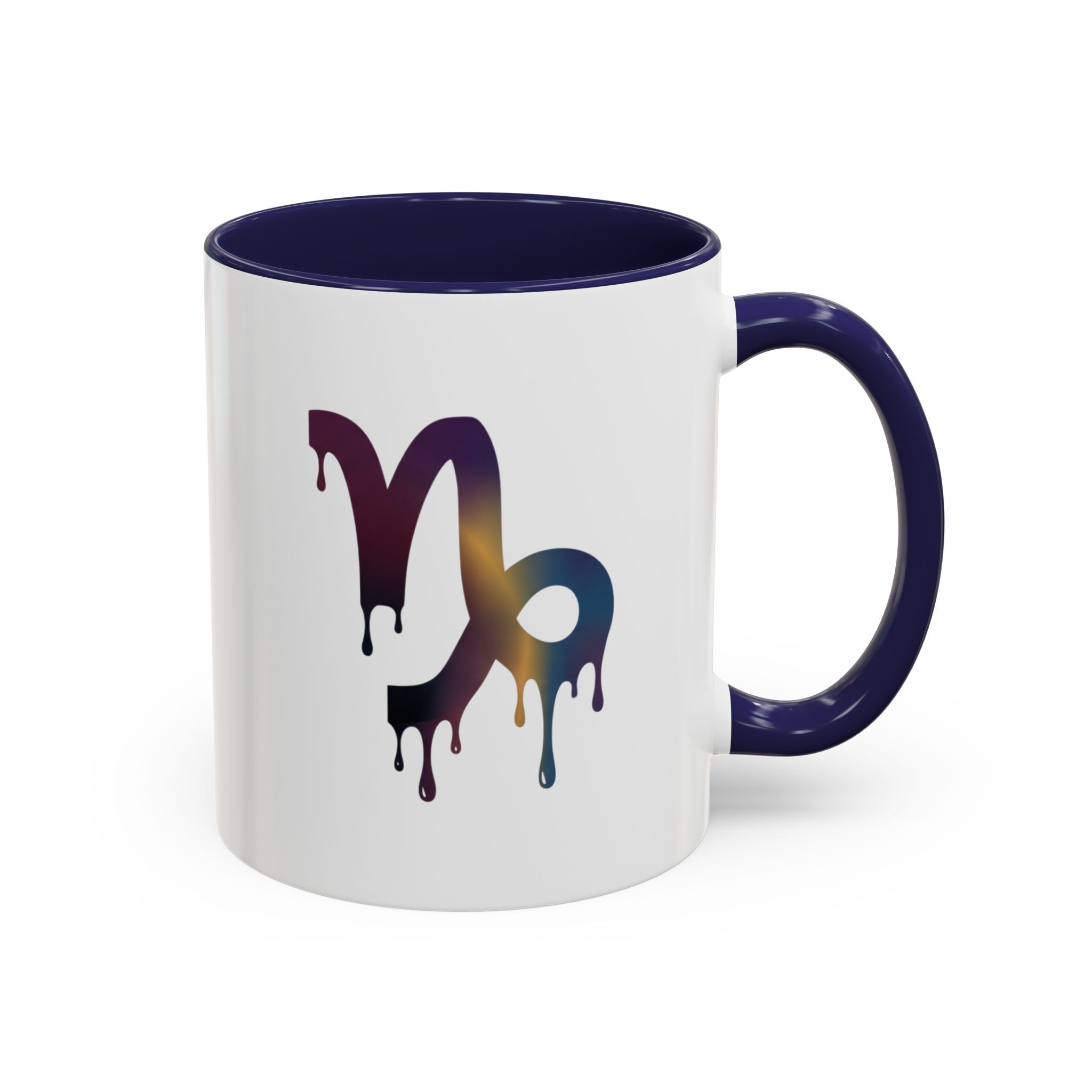 Capricorn Drip Accent Coffee Mug — Zodiac Symbol Gradient
