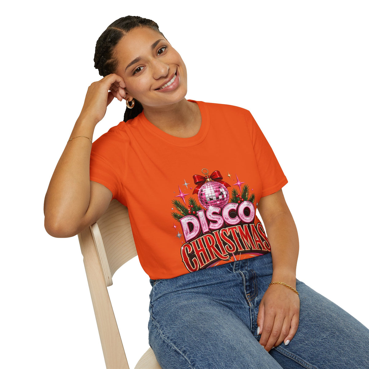 Disco Christmas T-Shirt — Retro Glitter Ornament Holiday Tee