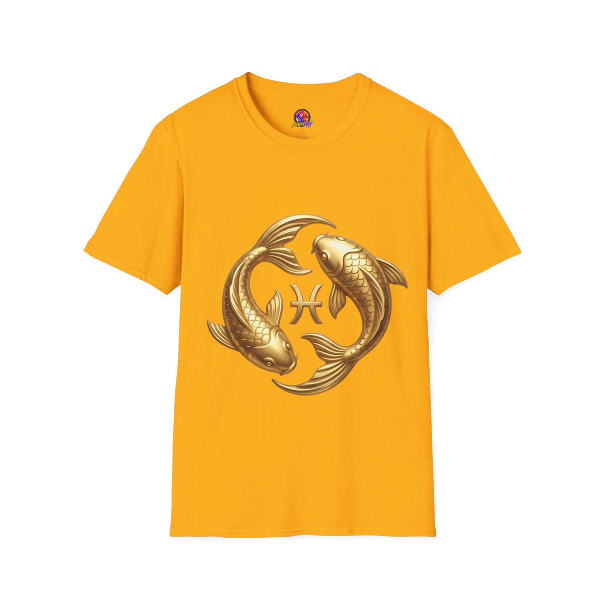 Pisces Gold Fish T-Shirt — Zodiac Symbol Astrology Tee