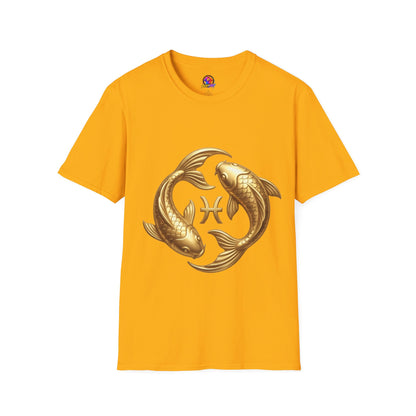 Pisces Gold Fish T-Shirt — Zodiac Symbol Astrology Tee