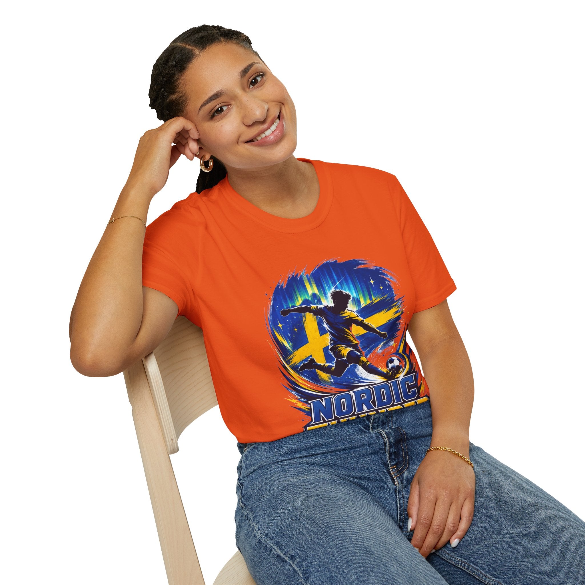 Sweden Nordic Thunder Soccer T-Shirt — Sweden Football Fan Tee