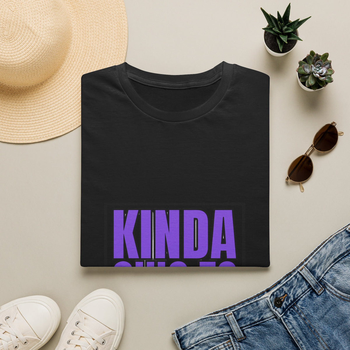 "Kinda Chic To Vanish" Bold Purple Typography Graphic Tee - Trending Now - September 2026