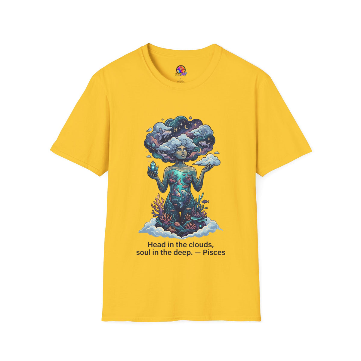 Dreamscape Goddess T-Shirt — 'Head in the Clouds' Surreal Art Tee