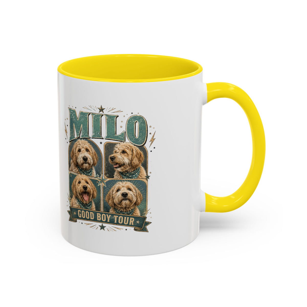 Milo Bailey Dog Dad Mom Milo 'Good Boy Tour' Accent Coffee Mug – Personalized Dog Lover Gift