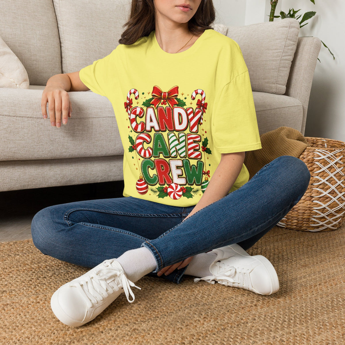 Candy Cane Crew T-Shirt — Festive Christmas Holiday Tee