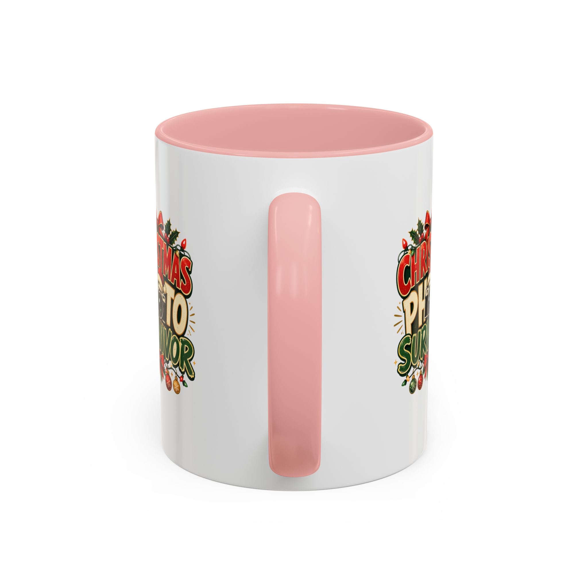 Christmas Photo Survivor Accent Coffee Mug — Holiday Photographer Gift