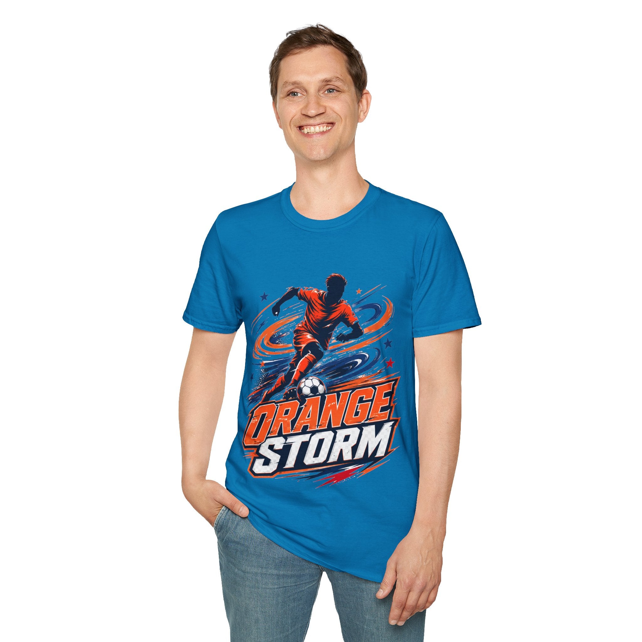 Netherlands Orange Storm Soccer T-Shirt — Dynamic Player Graphic Tee