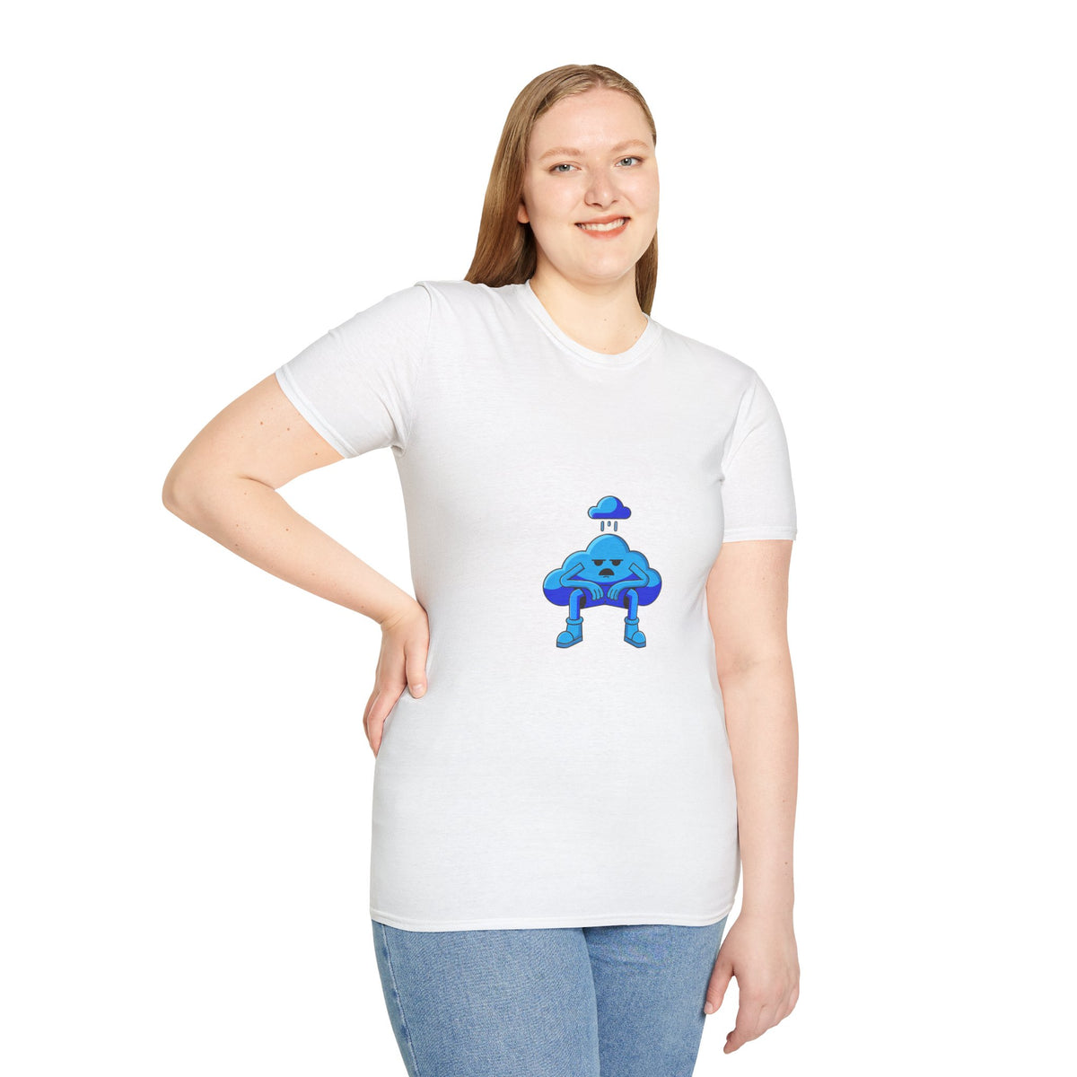 Sad Cloud Graphic T-Shirt — Cute Blue Cloud Illustration Tee - Trending Now - September 2026